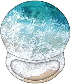 iCasso Mouse Pad, Ergonomic Mouse Pad with Gel Wrist Rest Support, Durable & Comfortable Large Non-Slip Pain Relief Mousepad for Office, Home - Easy Typing and Gaming (Beach)