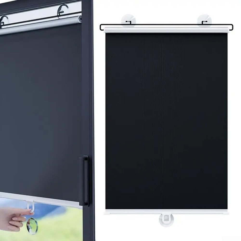 Vilgftyiet Temporary Blackout Blind 40 × 60cm, Portable Blackout Blind With Suction Cup, Blackout Blinds for Car, Bedroom, Office, Nursery, Loft, Travel RV Car
