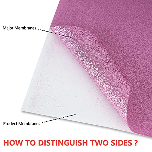Image of guangyintong Glitter Purple Pink Heat Transfer Vinyl HTV Rolls, 12 inch x 8ft Iron on Vinyl for T-Shirts Glitter Purple Pink HTV Vinyl for All Cutter Machines Easy to Cut & Weed for Heat Vinyl Design
