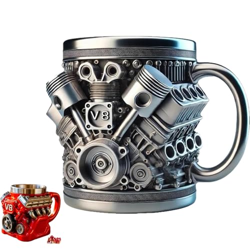V8 Engines Stainless Steel Cup,Personalized Coffee Mug,Creative Gifts for Car Lovers，Perfect for...