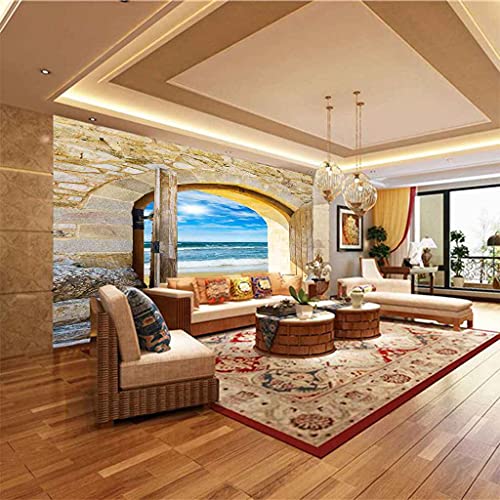 Art Mural Moderne 3D Arche Rocheuse Papier Peint Design Mer