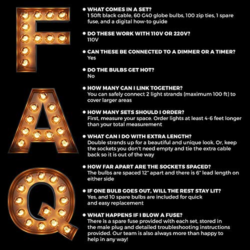 50ftblackstringlights60g40globebulbs10extraconnectablewaterproofindooroutdoorglobestringlightsforpatiospartiesweddingsbackyardsporchesgazebospergolasandmore Urban Country Home Decor 50ft black string lights 60 g40 globe bulbs 10 extra connectable waterproof indoor outdoor globe string lights for patios parties weddings backyards porches gazebos pergolas and more urban country home decor