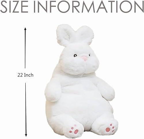 Miniatura 3 de ARELUX Almohada de peluche de conejo grande para abrazar almohada gigante súper suave y esponjosa para niños, adorable juguete de peluche gordito,