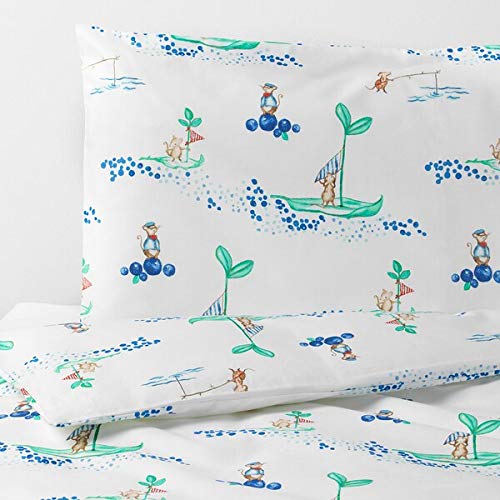 DiscountSeller RÖDHAKE 3-częściowy zestaw pościeli do łóżeczka dziecięcego, 70 x 140 cm, trwały i łatwy w utrzymaniu. Pościel dla niemowląt, pościel, pościel, tekstylia, przyjazne dla środowiska.