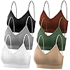 selizo 6 Pcs Sports Bras Pack – V Neck Cami Bralettes for Women
