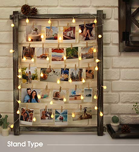 J Jackcube Design Photo Wall Display Picture Collage Frame Board For Multi Photo Display Wall Decor With 35 Clips Rustic Wood thumb #3