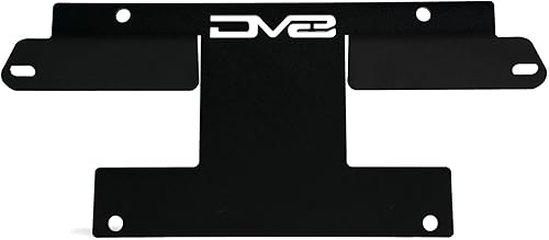 DV8 Offroad Soporte de reubicación de placa de matrícula para Ford Bronco 2021-2024 | Parachoques delantero de acero OEM | Montaje central inferior