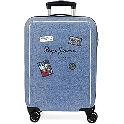Maletas Juveniles Pepe Jeans Pepe Jeans Digital Maleta de cabina Azul 38x55x20 cms Rígida ABS Cierre de combinación lateral 34L 2 kgs 4 Ruedas dobles Equipaje de Mano