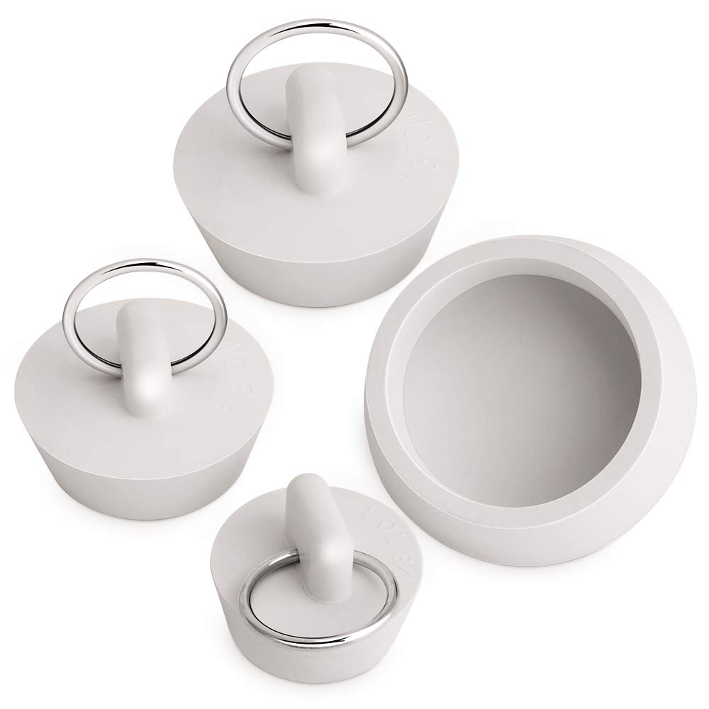 Bouchon Vidange Baignoire Bouchon De Baignoire Lot De 4 Bouchons Lavabo Universels Caoutchouc - 4 Tailles (2.8 à 5.1cm) Avec Anneau Suspension éviers De Cuisine Bille De Bain