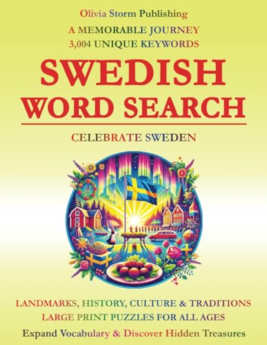 SWEDISH WORD SEARCH: Celebrate Sweden - Landmarks, History, Culture & Traditions | Large Print Puzzles for All Ages | Expand Vocabulary & Discover Hidden Treasures (Swedish Edition)