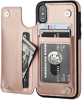 iPhone Xs iPhone X Wallet Case with Card Holder,OT ONETOP Premium PU Leather