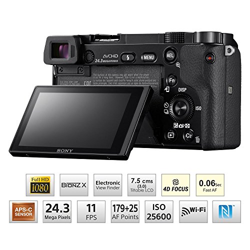 Image of Sony Alpha ILCE-6000L 24.3MP Digital SLR Camera (Black) + 16-50mm Lens with MDR-XB550AP Headphones and Power Bank (CP-VB10) + SanDisk 128GB Extreme Pro SDXC UHS-I Card - C10, U3, V30, 4K UHD, SD Card