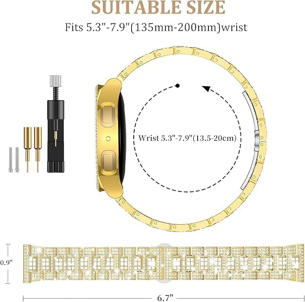 Image of SUPOIX for Apple Watch Band 42mm + Case, Shiny Bands for Women (Gold) | Sparking Bling Metal Bands & 2 Pack Protective Cover Cases for iWatch Series 3 /2 /1 42mm