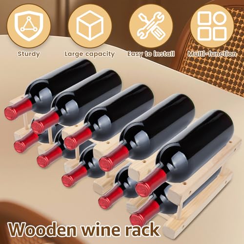 Soporte de madera para 10 botellas de vino miniatura 2