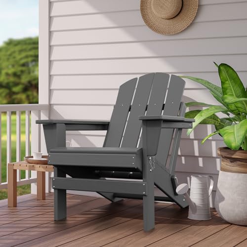 Wututuee GRAY-CHAIR-A Adirondack Chair Folding Chair For Outside Weather Resistant Patio Chairs Lawn Chair Outdoor Adirondack Chair Fire Pit Plastic Chair thumb #5