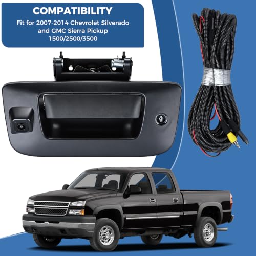 Image of Tailgate Handle Backup Camera &Bezel Trim Fit for Silverado 1500 2007-2014
