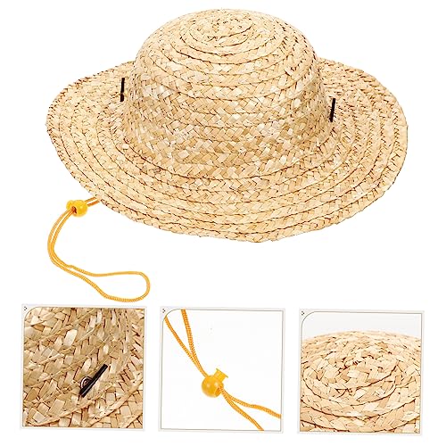VALICLUD Straw Farmer Hats for Kids 31cm Diameter Beach Hats for Kids Fashionable Straw Hat3