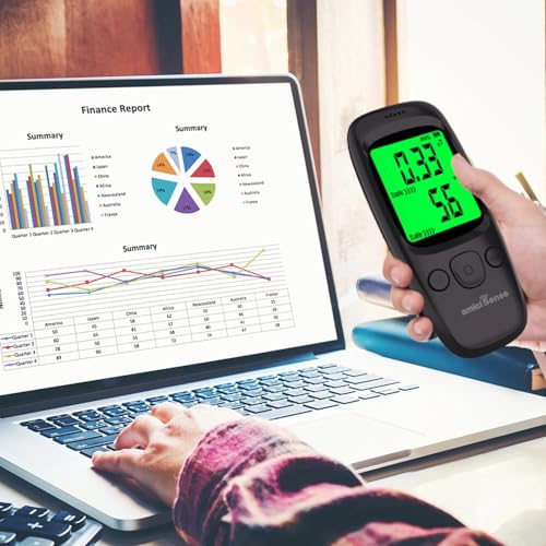 Image of amiciSense Electromagnetic Radiation Tester EMF Meter with LCD Display & Alarm | Dual Electric (1-1999 V /m) and Magnetic Field (0.01-99.99 μT) Detection | Fast 0.4s Sampling for Home, Office, Medical