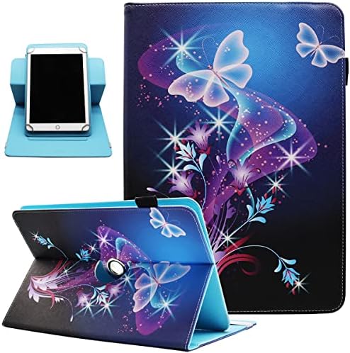 Universal 10 10.1 Inch Android Tablet Case, Universal Tablet Rotating Case Cover for 10 10.1 Inch Tablet, Dluggs 360 Degree Rotating Case for 9.5 - 10.5 Inch Tablet, Shiny Butterfly