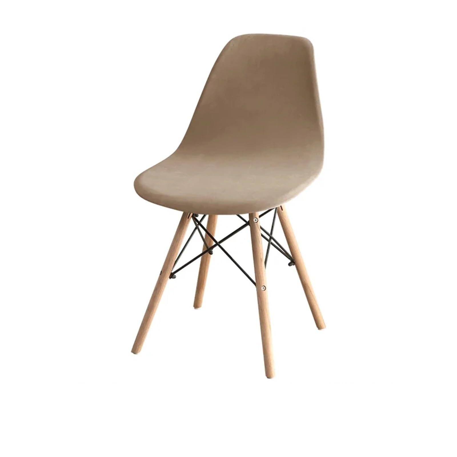 CIOPLJHKL 1PC Velvet Shell Chair Cover Stretch Spandex Armless Covers Solid Color Elastic Dining Seat Case Wedding Hotel Banquet for Hotel, Banquet(A10-Camel)