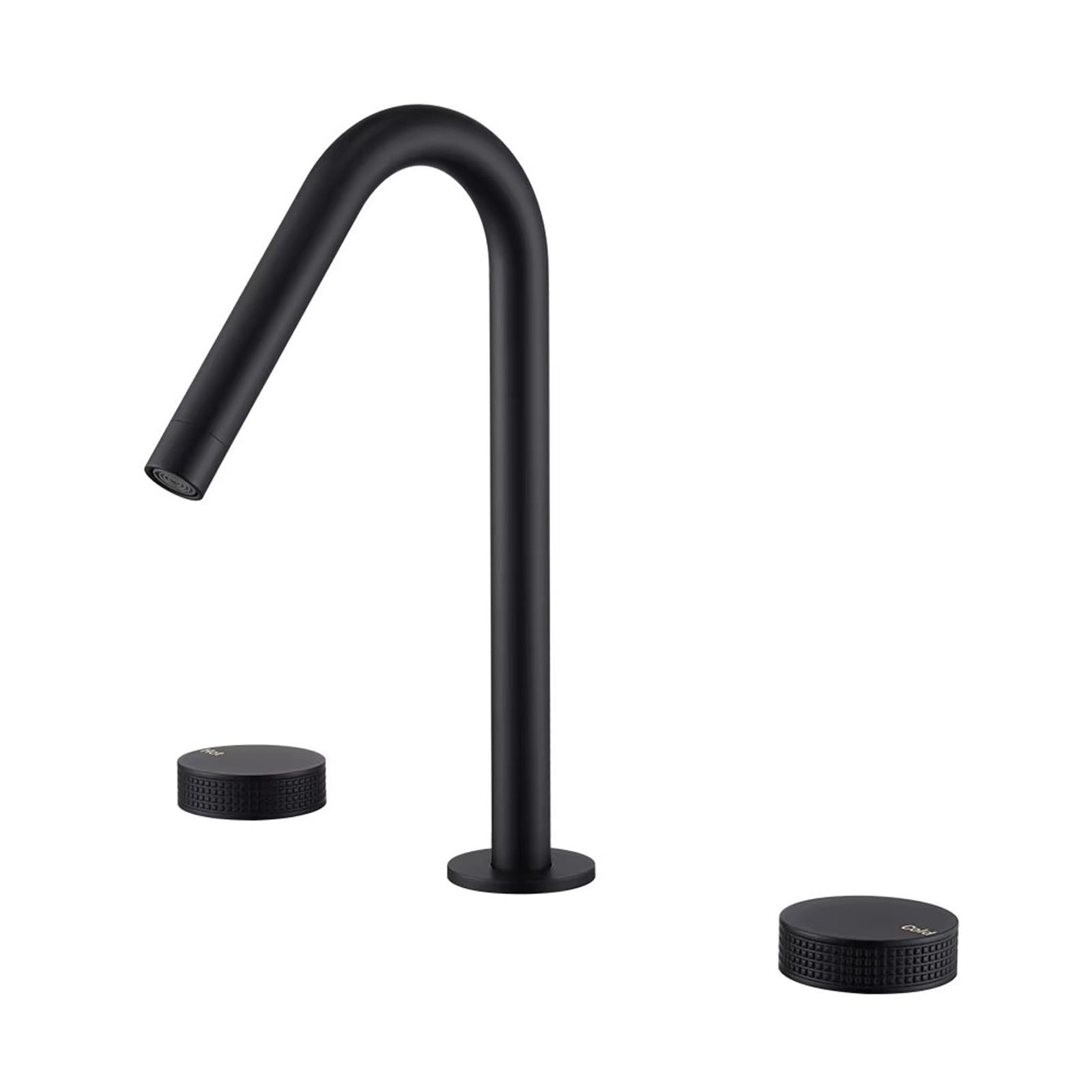 Hcfyauis Matte Black Bathroom S For Sink 3 Hole, Bathroom Sink With Two Handle, Brass Widespread For Bathroom Sink Vanity Rv Farmhouse Sink