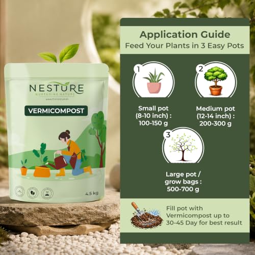 Image of Vermicompost Fertilizer 4.5kg | Natural Vermi Compost Fertilizer for Home Garden, Indoor & Balcony Plants, Plant Booster for Fast Growth