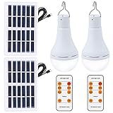 OwnZone Solar Light Bulb Outdoor 7W Rechargeable Led Bulb Solar Powered Light with Remote Timer,...