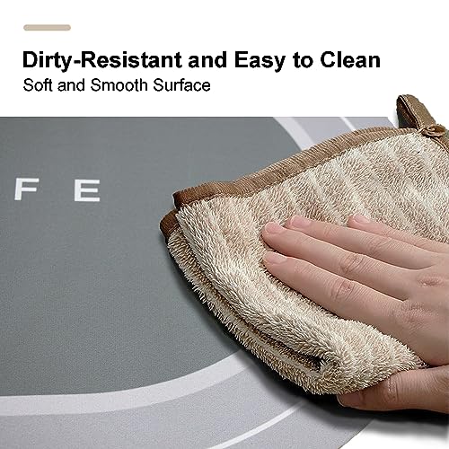 Rubber Bath mats Quick-Drying Non-Slip Bathroom mat Super Absorbent Bath mat Instant Dry Bath mat, Bathroom Rug in Front of The Kitchen Sink, Shower Room, Bathtub, Oval(Grey+16.9x26.7in)