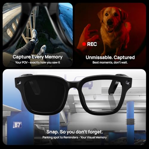 Image of Fire-Boltt Fire-Lens F2 AI Camera Smart Glasses, 8MP Camera, Hands-Free Photo & Video, Vision AI, 32GB Storage, Open-Ear Audio, Voice & Touch Control