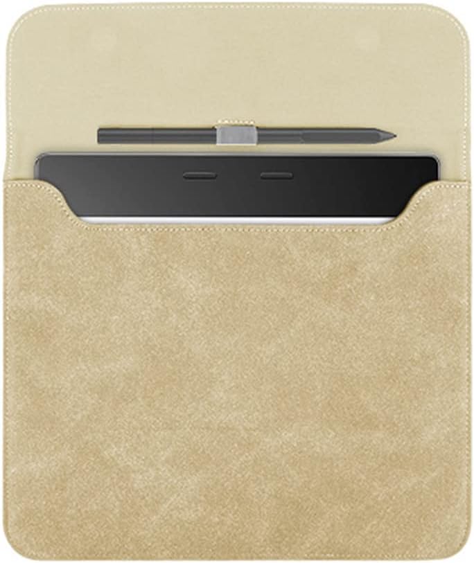Sleeve Bag Suede Leather for 11" Kindle Scribe 2025(3rd Generation) & Kindle Scribe Colorsoft 2025(1st Generation), Portable Water Repellent Protective Case with Pen Loop and Magnetic Closure (Brown)