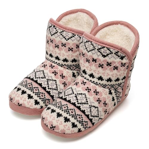 Pantoufles d'intérieur chaudes A2Z tricotées doublées peluche pour femme du 36 au 40