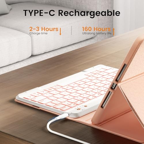 Image of OYEEICE Keyboard Case for iPad A16 11th Gen 2025 & 10th Gen 2022 | 360 Rotatable Detachable Wireless Keyboard Cover with Pencil Holder, Folio Protective Case for iPad 11th /10th Gen