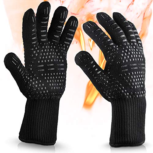 AOMEES guantes de cocina para horno y barbacoa resistentes al calor Weber guantes con dedos