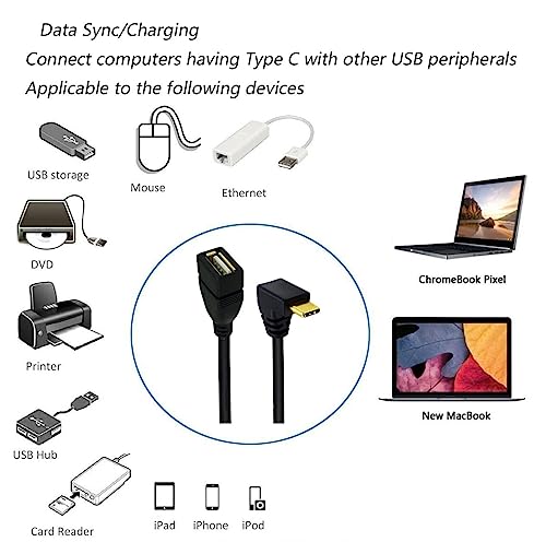 Adaptador USB C a USB para evitar roturas de puerto con cable OTG de 90 grados tipo C 6
