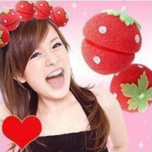 6 pcs New Foam Strawberry Ball Soft Sponge Hairdisk Curlers Rollers Bun Round Tool Lots