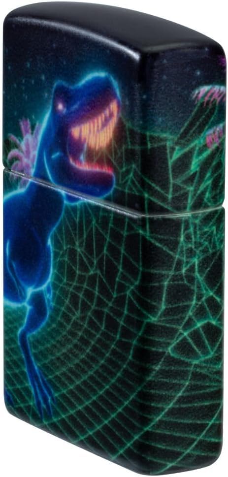 Encendedor Zippo personalizado diseño Cyber Dino con brillo miniatura 3