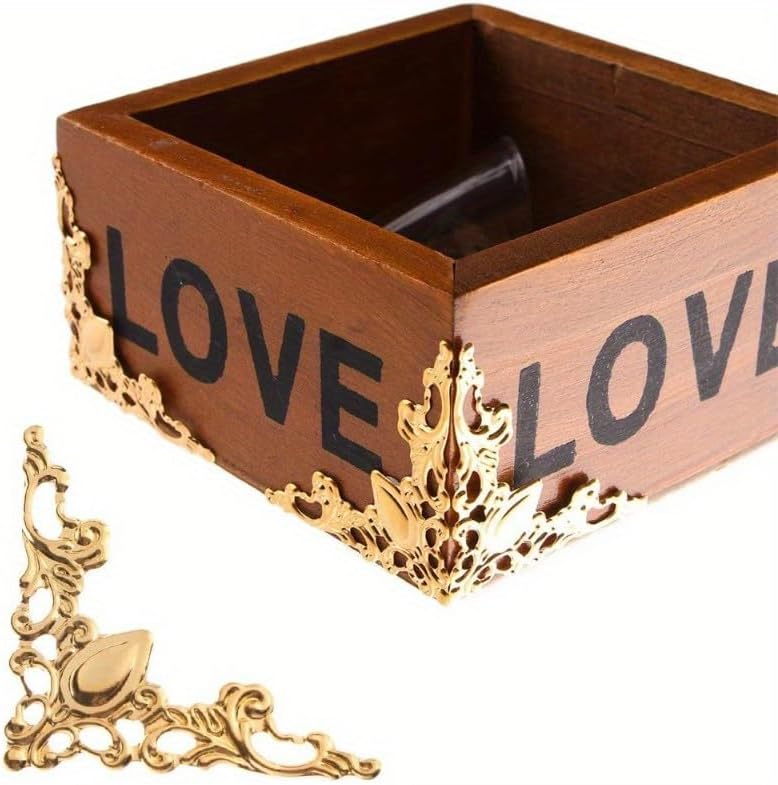 30pcs Metal Corner Brackets Bronze Color 40mm Corner Brackets for Photo Frame Furniture Protector Decorative (Silver,60pcs/lot)