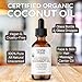 Organic Fractionated Coconut Oil | 100% Pure, Cold-Pressed | USDA Certified Organic | Amber Glass Bottle with Glass Dropper | For Face, Skin, & Hair - 1 Fl Oz