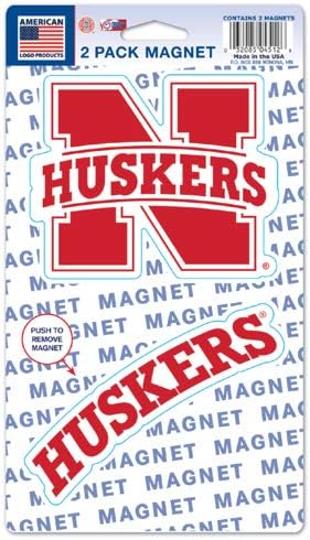 WinCraft NCAA University Nebraska Cornhuskers - Juego de imanes troquelados de 9 x 5 pulgadas