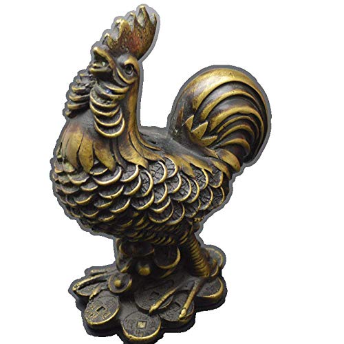Statue de coq en cuivre pur, sculptures d'animaux et ornements artisanaux H3TF5J