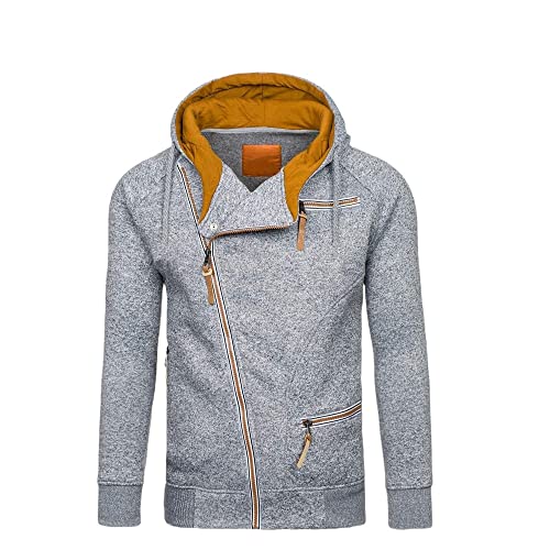 JXXYWYZ Sudaderas con Capucha para Hombre Chaqueta con Cremallera Ligero Jersey de Manga Larga Abrigo con Capucha Sudaderas con Capucha con Cremallera Chaqueta Jersey Informal Otoño e Invierno Suéter