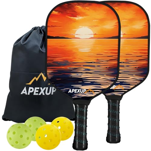 APEXUP Fiberglass Pickleball Paddles Set of 2