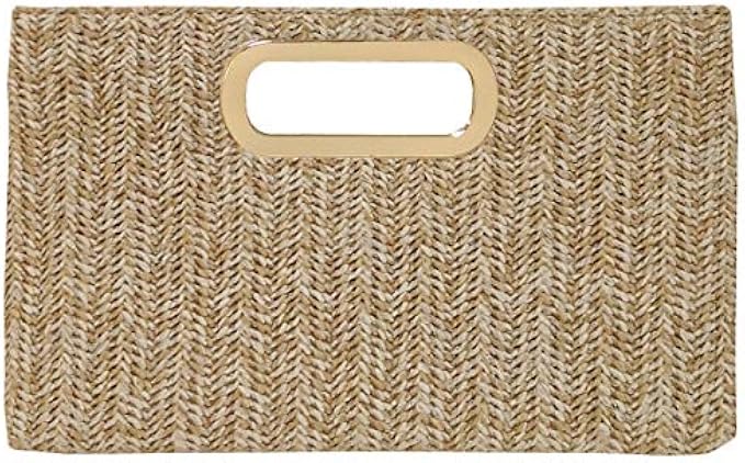 Top Handle Straw Clutch