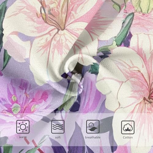 Pink Purple Lilies Floral Little Girl Panties Toddler Girls Underwear Cotton Personalized Briefs Underpants 2t3