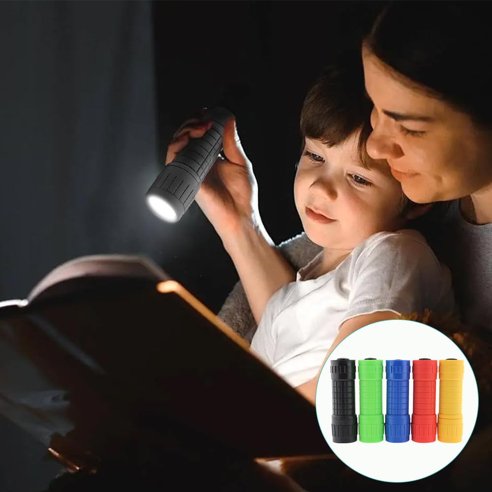 Cresbel Zaklamp voor kinderen, 8 stuks, 9 leds, mini-zaklamp