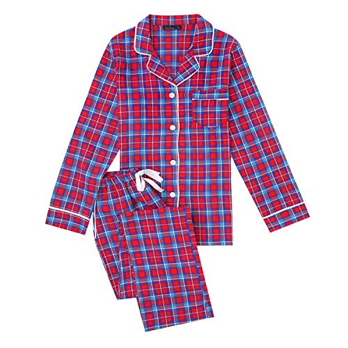 Noble Mount Flannel Pajamas for Women, 2Pc Lightweight Flannel Womens Pajama Sets