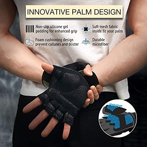 Image of ATERCEL Workout Gloves for Men and Women, Exercise Gloves for Weight Lifting, Cycling, Gym, Training, Breathable and Snug fit