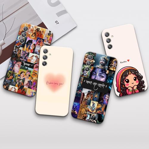 Image of COLORflow Back Cover Compatible with Samsung Galaxy A34 5G | Krishna ji, Radha Krishna, Kanha, God Color Customized Back Cover Compatible with Samsung Galaxy A34 5G