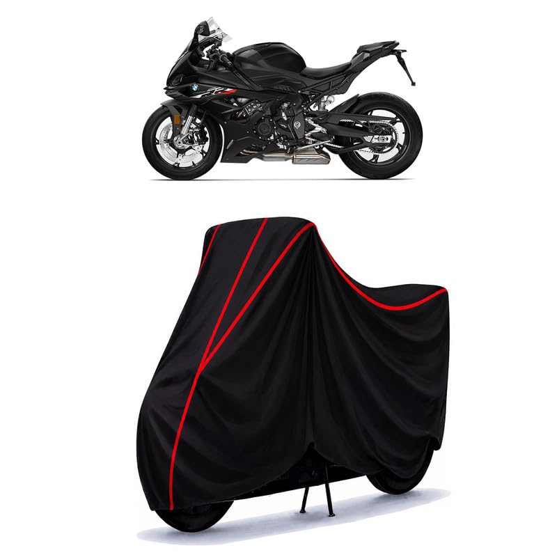 Image of S 1000 RR Water Resistant Bike Cover for All Motorcycles & Rain | Heavy Duty Taffeta Fabric | UV Protection, Dustproof, Scratchproof | All Weather Two Wheeler Body Cover with Elastic Bottom