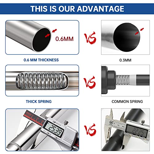 Eboatop Brushed Nickel Shower Curtain Rod - Never Rust No Drill Non-Slip Spring Tension Shower Rod, 27-43 Inches 304 Stainless Steel, Brushed Nickel #TOP5